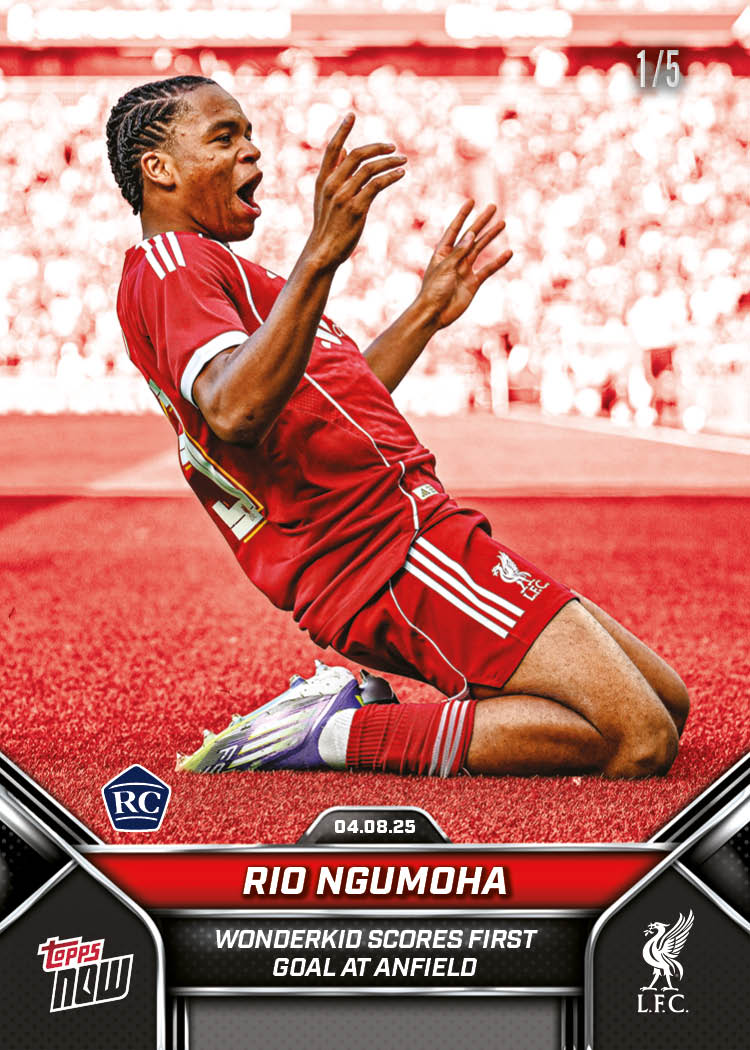 Rio Ngumoha - 2024-25 Liverpool Topps NOW® - Card 3 - PR: 8991