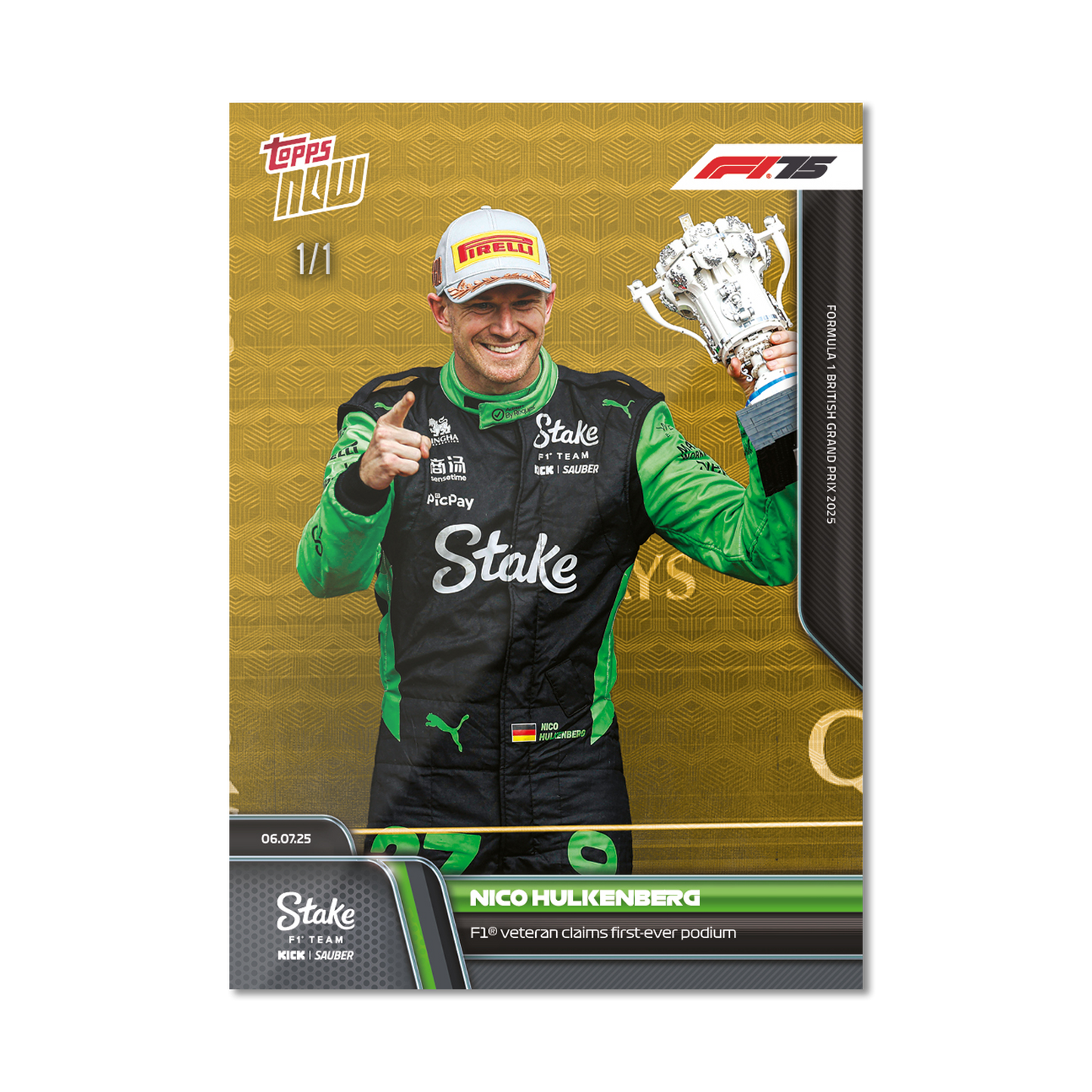 Nico Hulkenberg - 2025 Formula 1® Topps NOW® - Card 51 - PR: 4055