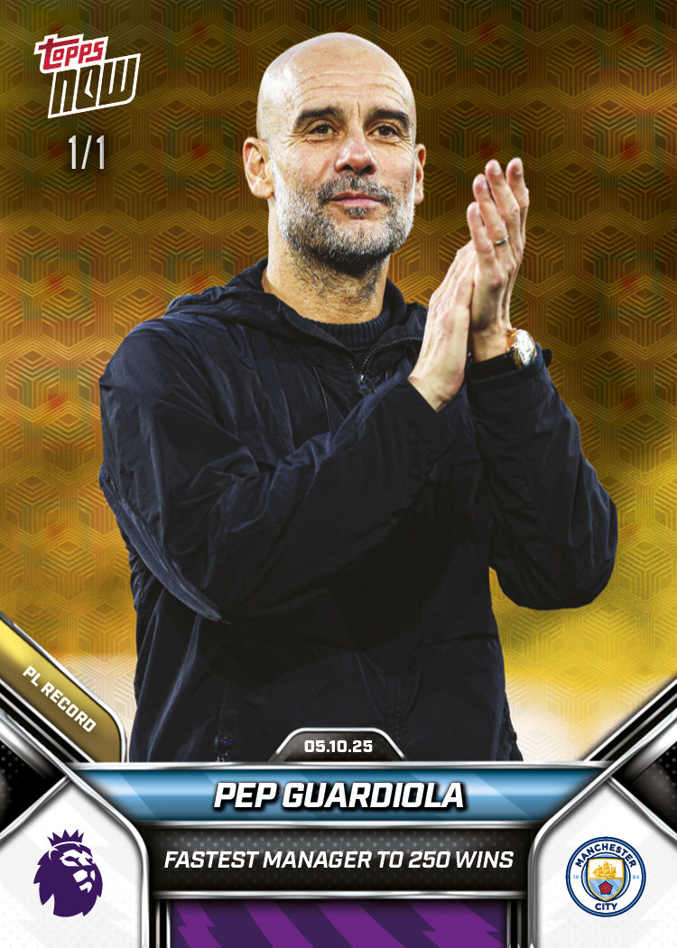 Pep Guardiola - 2025-26 Premier League Topps NOW® - Card 34 - PR: 591