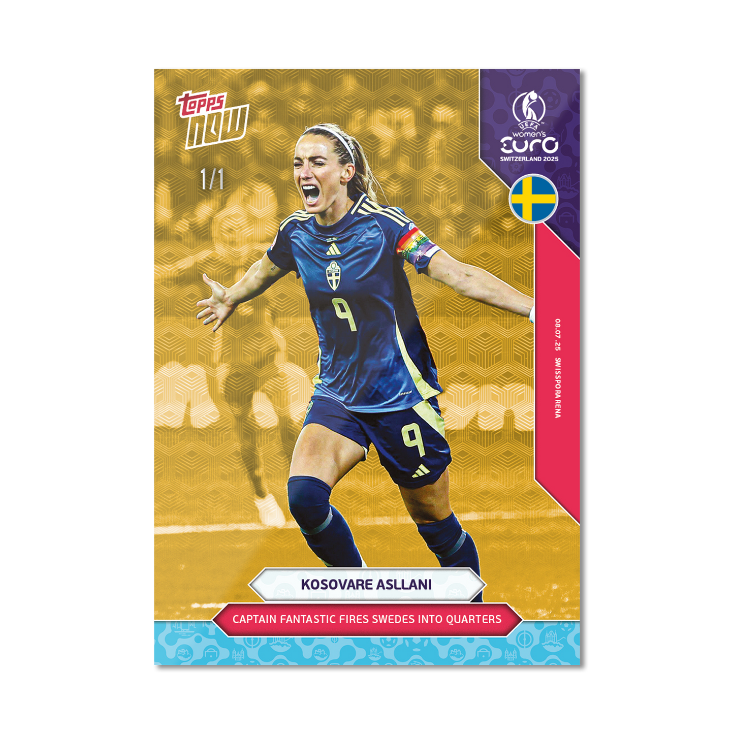 Kosovare Asllani - UEFA Women’s EURO 2025™ Topps NOW® - Card 11 - PR: 182