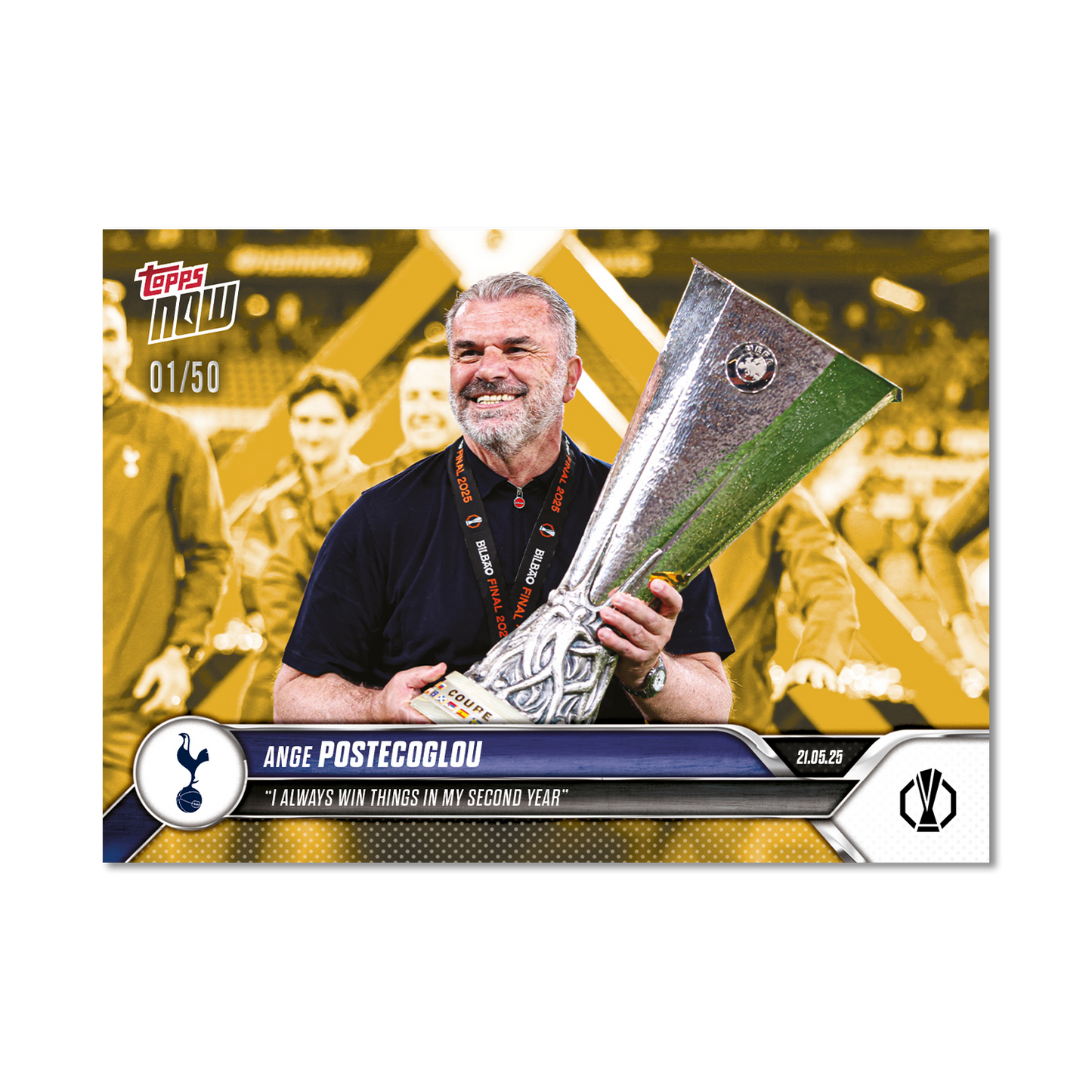 Ange Postecoglou - 2024-25 UEL Topps NOW® Card 35 - LOOK FOR RELIC - PR: 1765