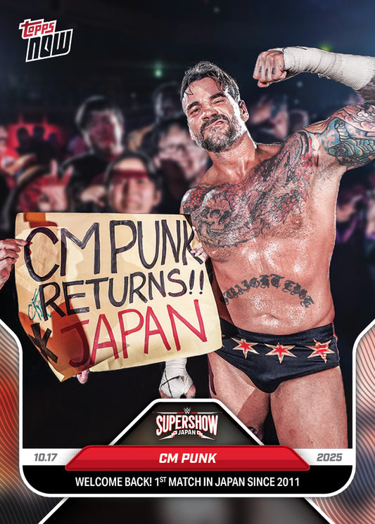 CM Punk - 2025 WWE Topps NOW® - Card 113 - PR: 1019