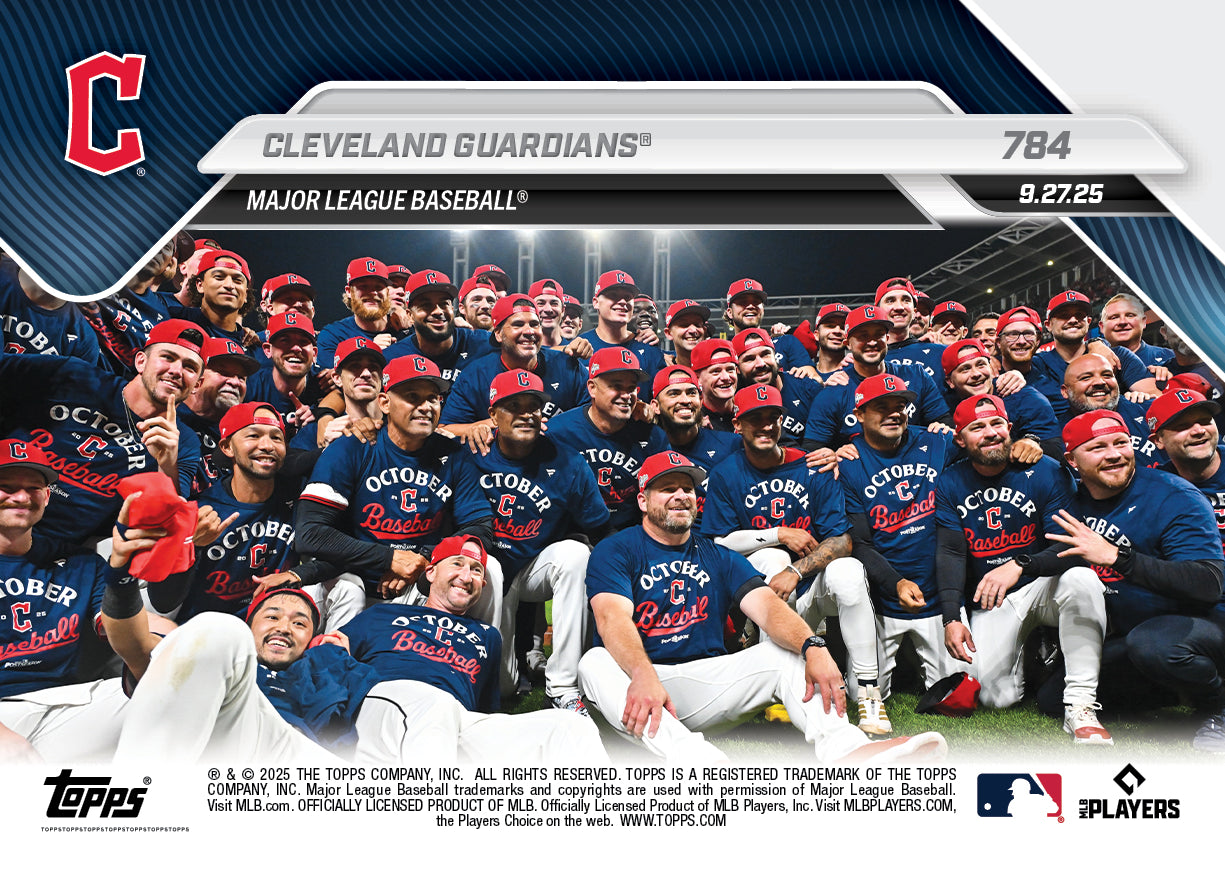 Cleveland Guardians - 2025 MLB Topps NOW® - Card 784 - PR: 821