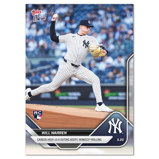 Will Warren - 2025 MLB Topps NOW® - Card 198 - PR: 910