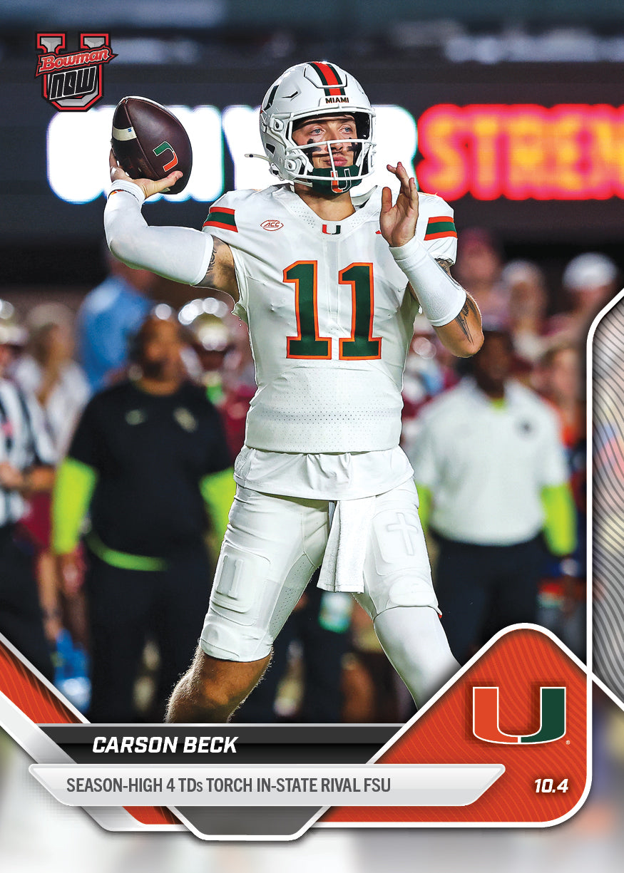 Carson Beck - 2025-26 Bowman U NOW® Football - Card 25 - PR: 1137