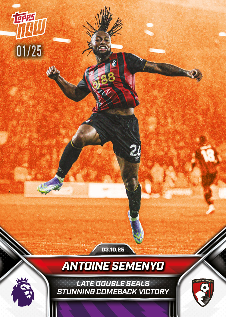 Antoine Semenyo - 2025-26 Premier League Topps NOW® - Card 29 - PR: 278