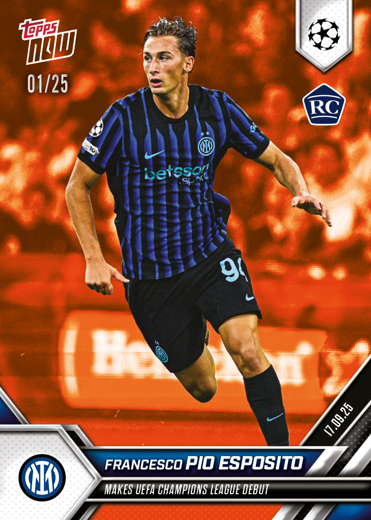 Francesco Pio Esposito - 2025-26 UCL Topps NOW® - Card 13 - PR: 1039