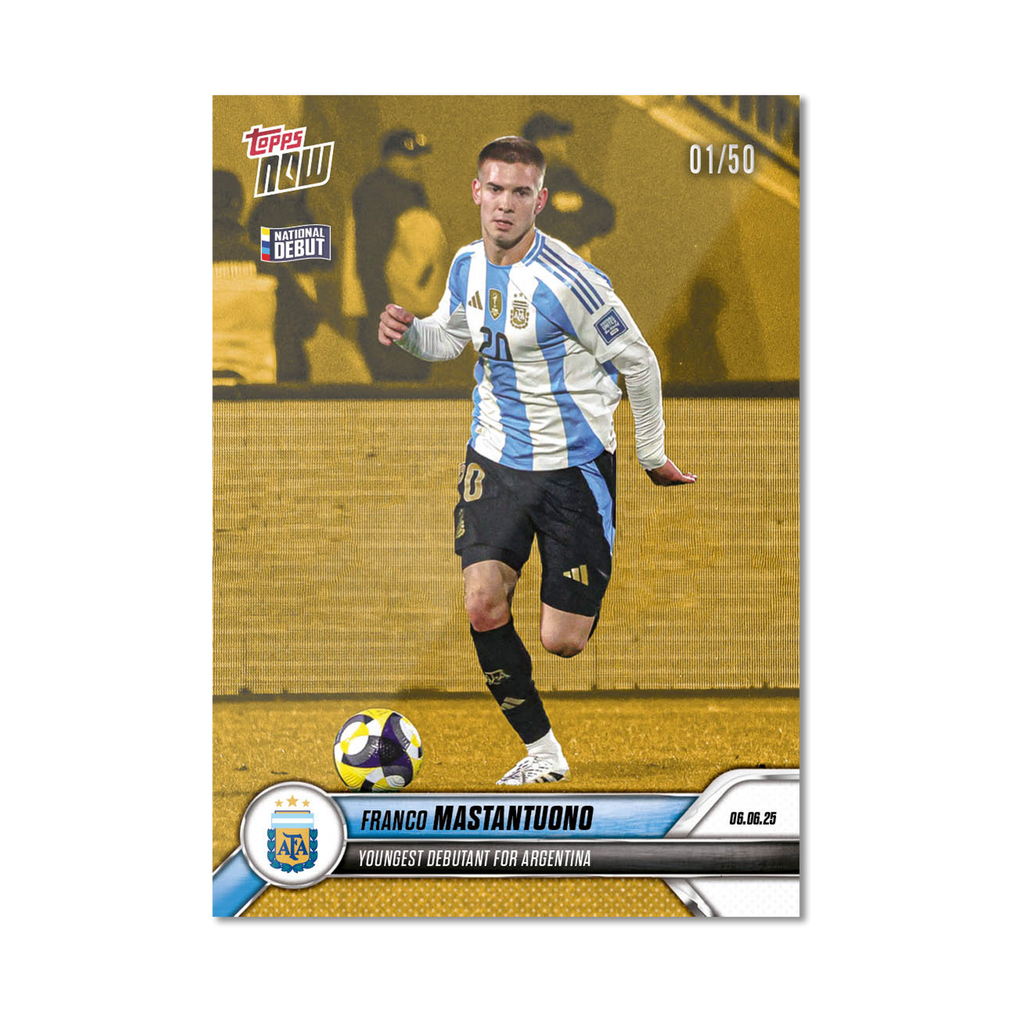 Franco Mastantuono - 2024-25 Argentina Topps NOW® - Card 1 - PR: 7463