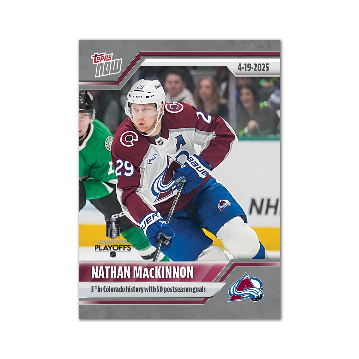 Nathan MacKinnon - 2024-25 NHL Topps NOW® - Sticker # 163 Pack - PR: 125