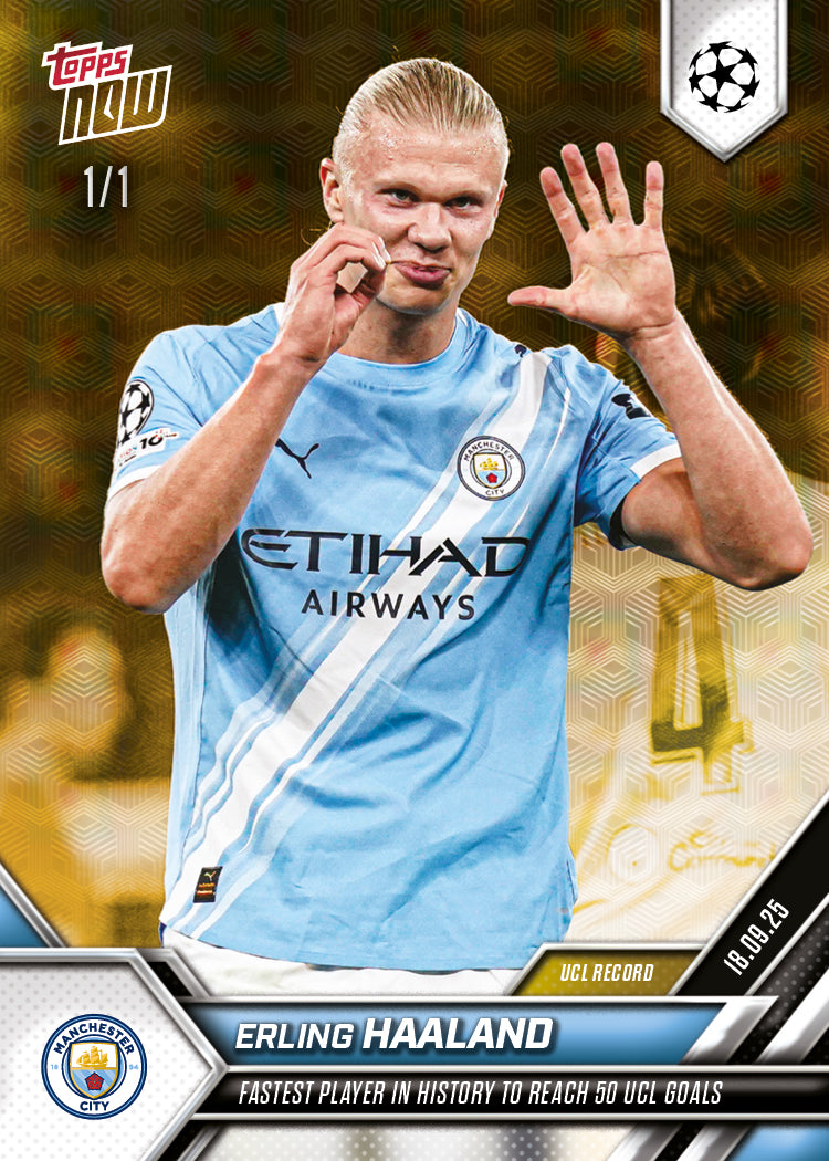Erling Haaland - 2025-26 UCL Topps NOW® - Card 20 - LOOK FOR AUTO - PR: 2266