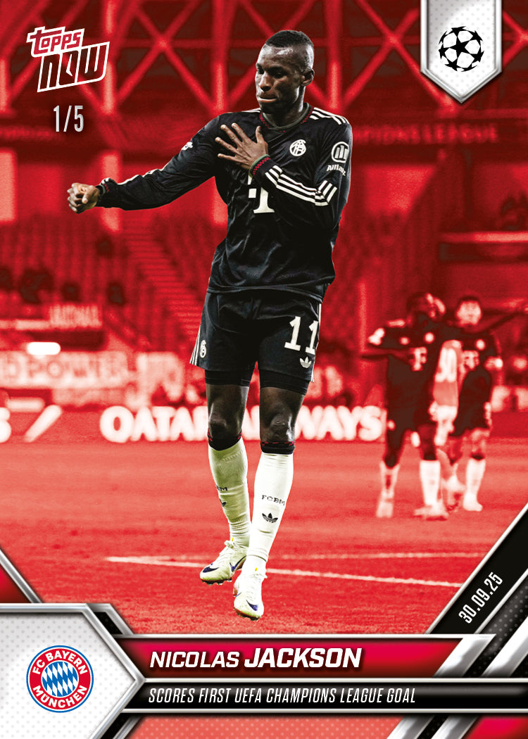 Nicolas Jackson - 2025-26 UCL Topps NOW® - Card 27 - PR: 187
