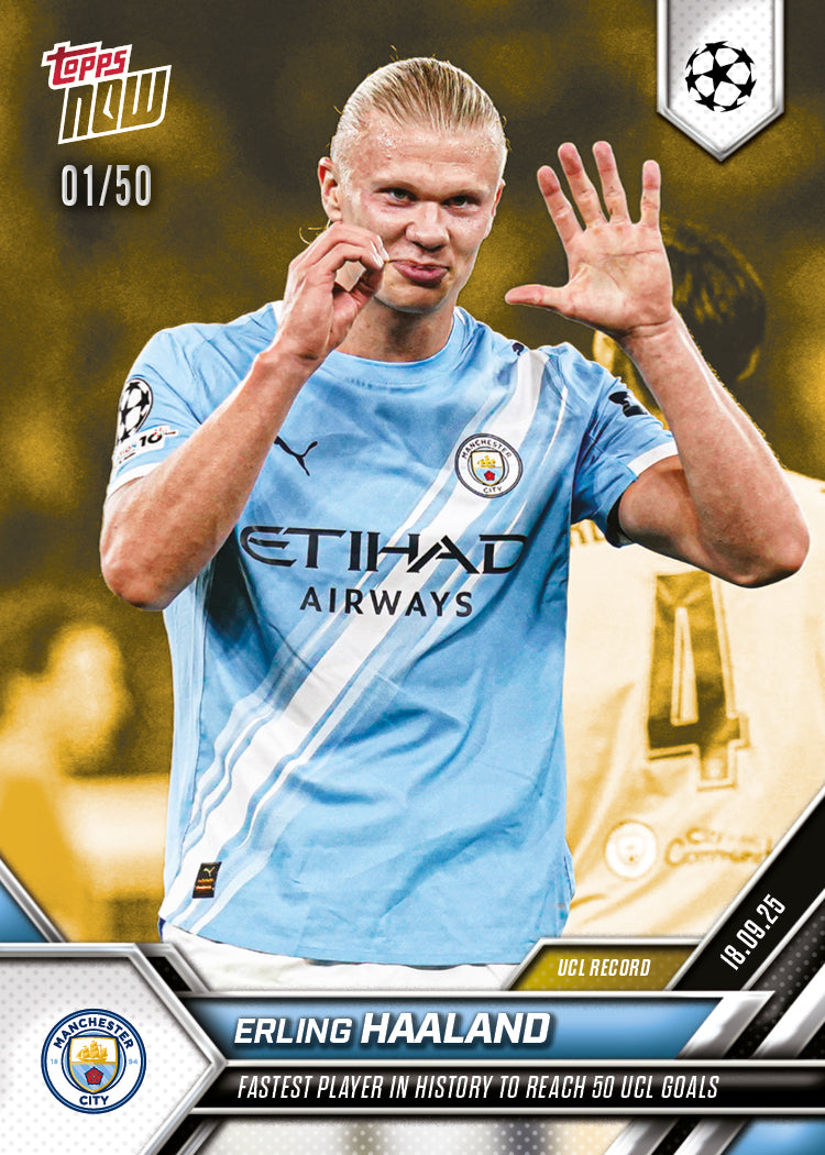 Erling Haaland - 2025-26 UCL Topps NOW® - Card 20 - LOOK FOR AUTO - PR: 2266