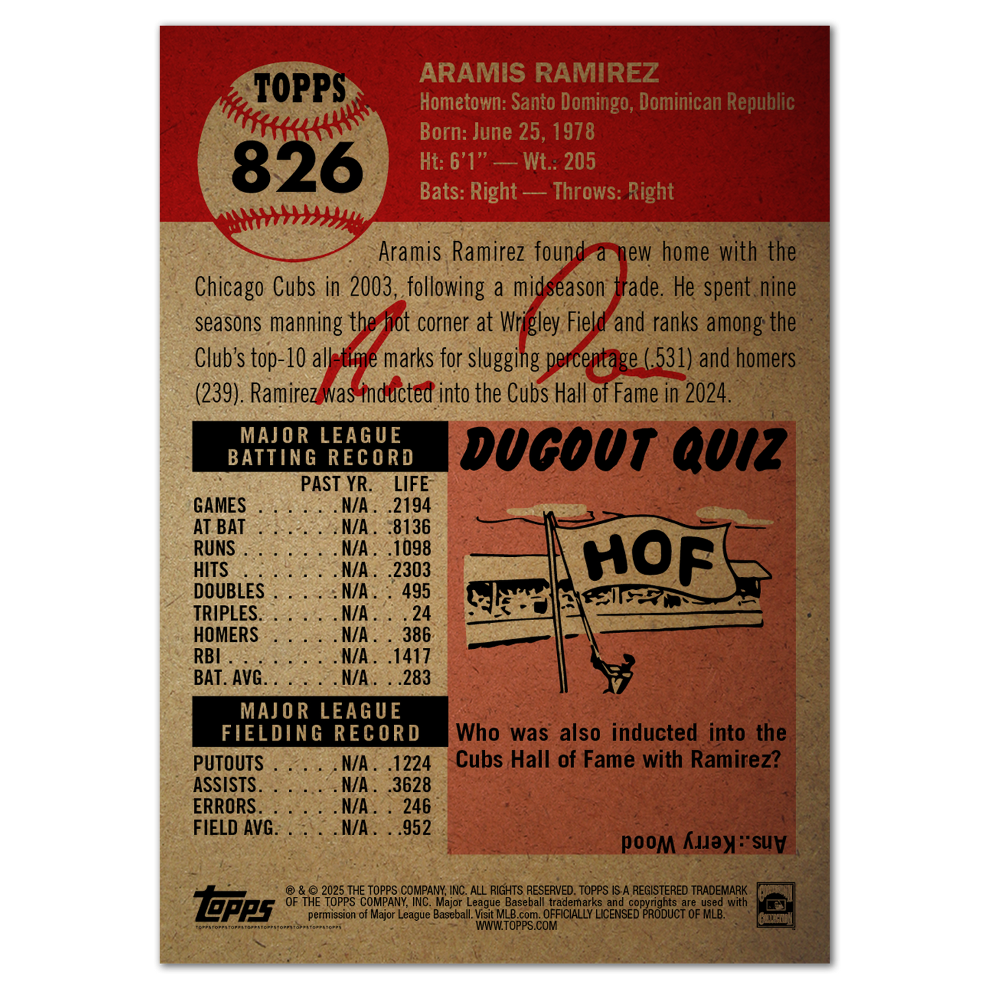 Aramis Ramirez - MLB Living Set® - Card 826 - PR: 1140