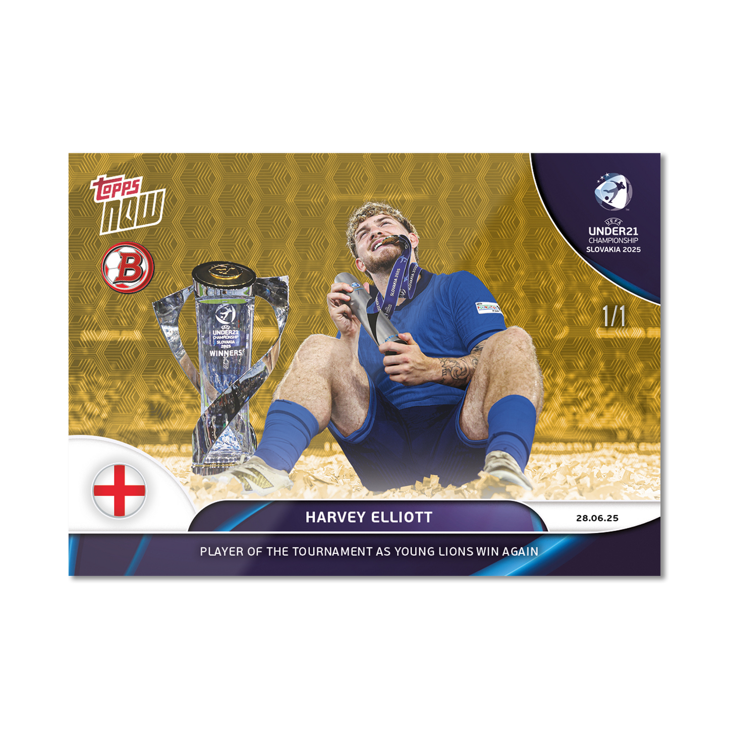 Harvey Elliott - 2025 UEFA Euro U-21 Topps NOW® - Card 12  - PR: 433