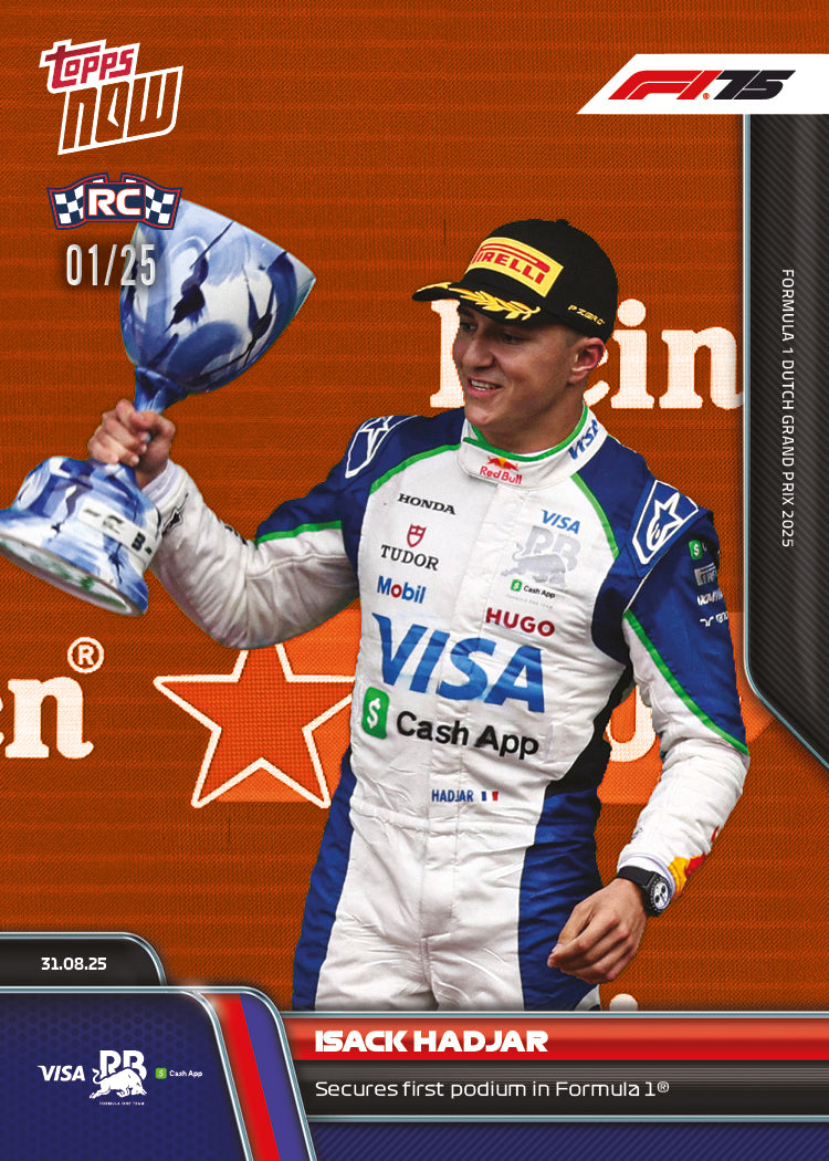 Isack Hadjar - 2025 Formula 1® Topps NOW® - Card 58 - PR: 5891