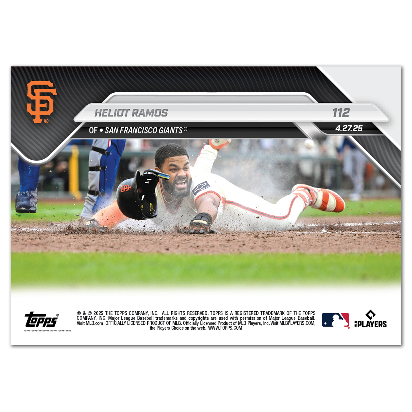 Heliot Ramos - 2025 MLB Topps NOW® - Card 112 - PR: 1180