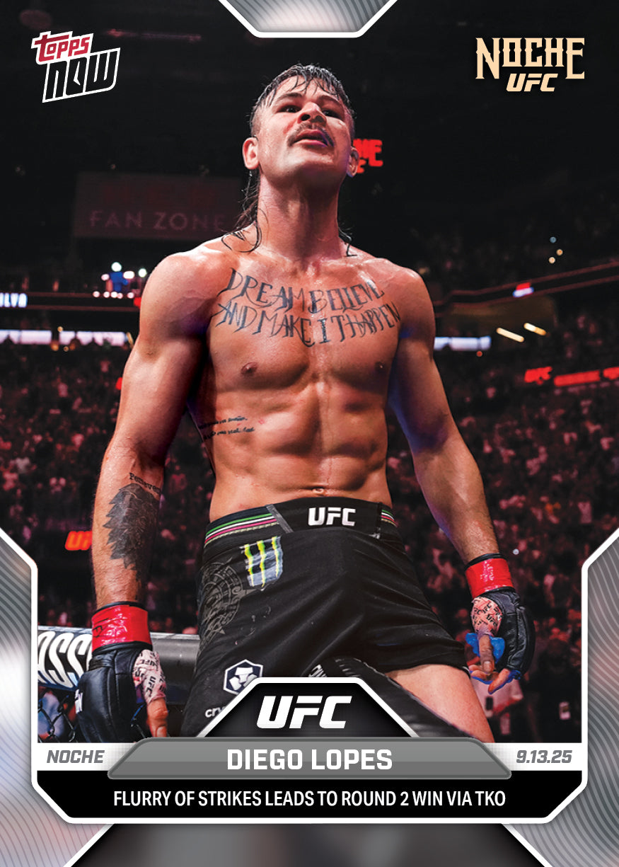 Diego Lopes - 2025 UFC Topps NOW® - Card 29 - LOOK FOR AUTOS - PR: 3146