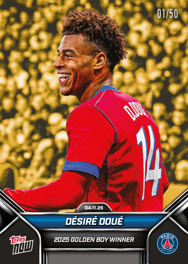 Désiré Doué - 2025 Paris Saint-Germain Topps NOW® - Card 1