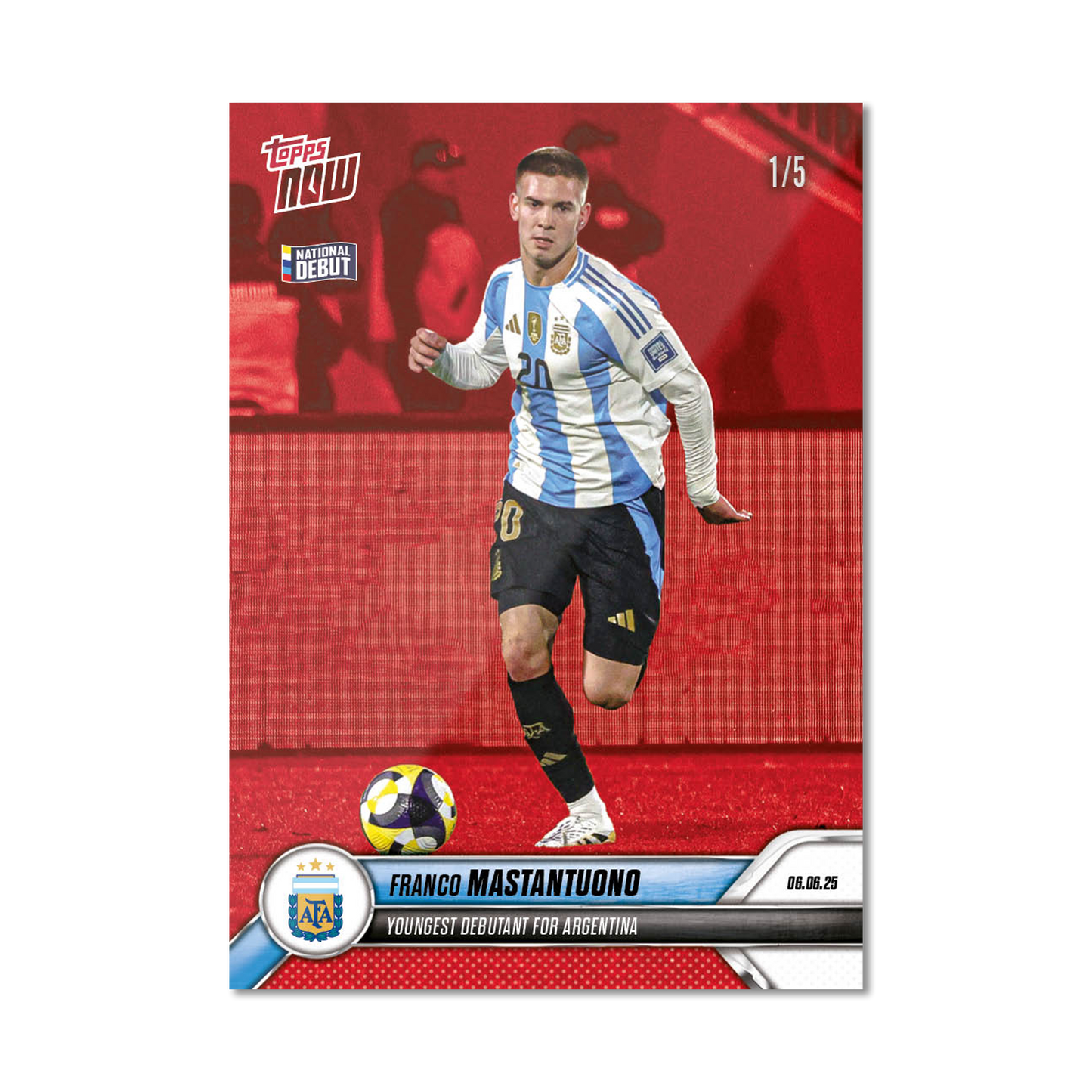 Franco Mastantuono - 2024-25 Argentina Topps NOW® - Card 1 - PR: 7463