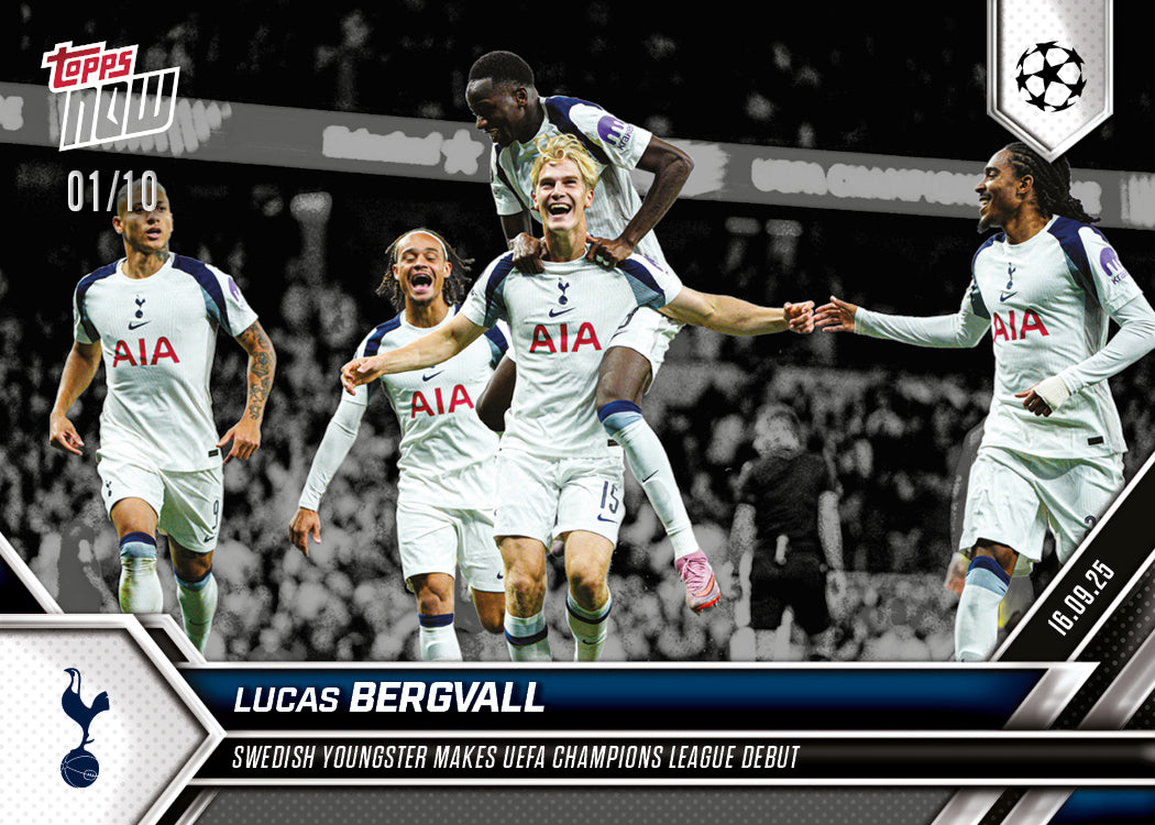 Lucas Bergvall - 2025-26 UCL Topps NOW® Card 11 - PR: 528