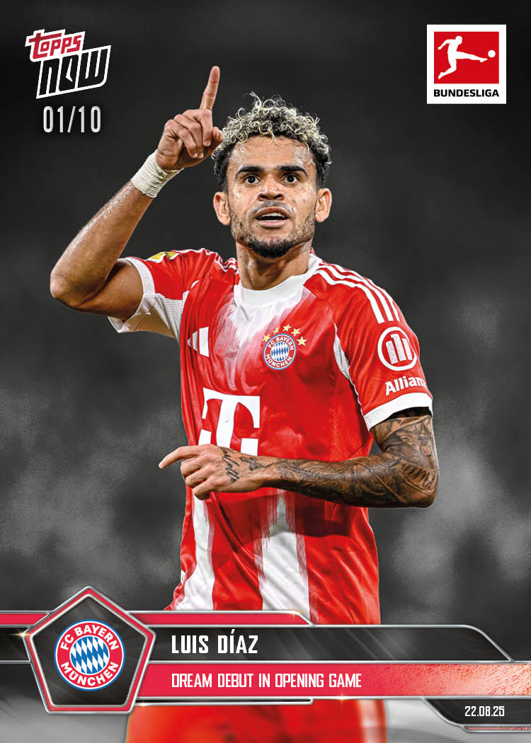 Luis Díaz - 2025-26 Bundesliga Topps NOW® - Card 5 - PR: 333