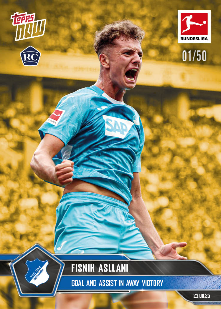 Fisnik Asllani - 2025-26 Bundesliga Topps NOW® - Card 10 - PR: 348