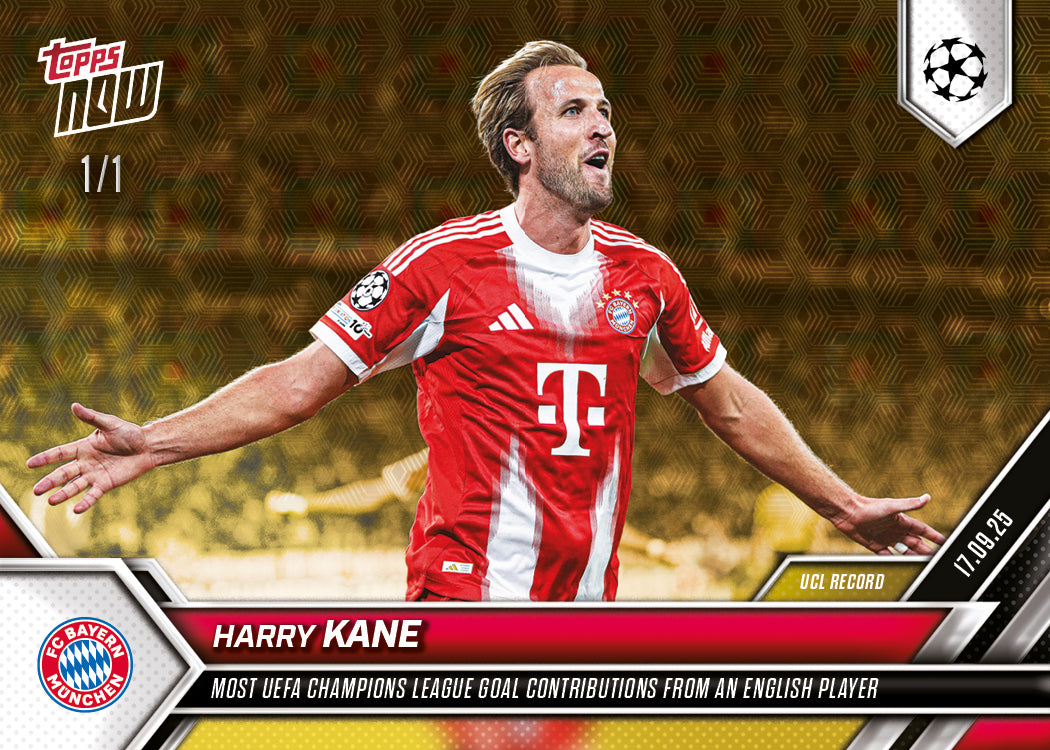 Harry Kane - 2025-26 UCL Topps NOW® - Card 17 - PR: 492