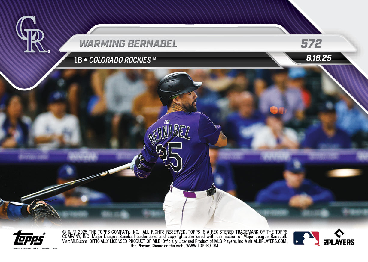 Warming Bernabel - 2025 MLB Topps NOW® - Card 572 - PR: 944