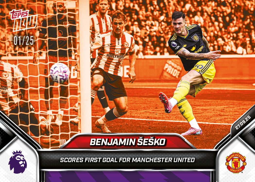 Benjamin Šeško - 2025-26 Premier League Topps NOW® - Card 25 - PR: 552