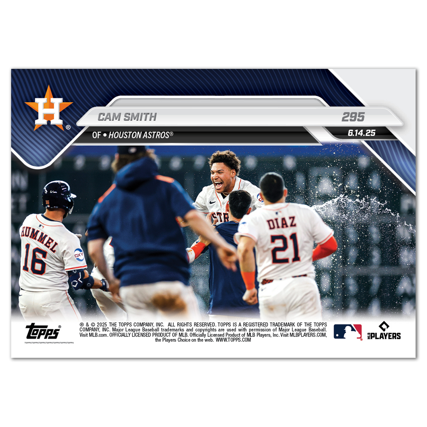 Cam Smith - 2025 MLB Topps NOW® - Card 295 - PR: 1231