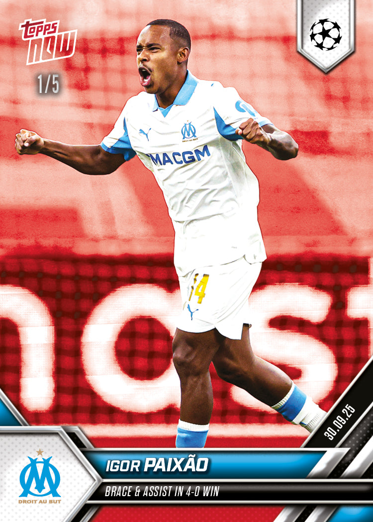Igor Paixão - 2025-26 UCL Topps NOW® - Card 26 - PR: 133