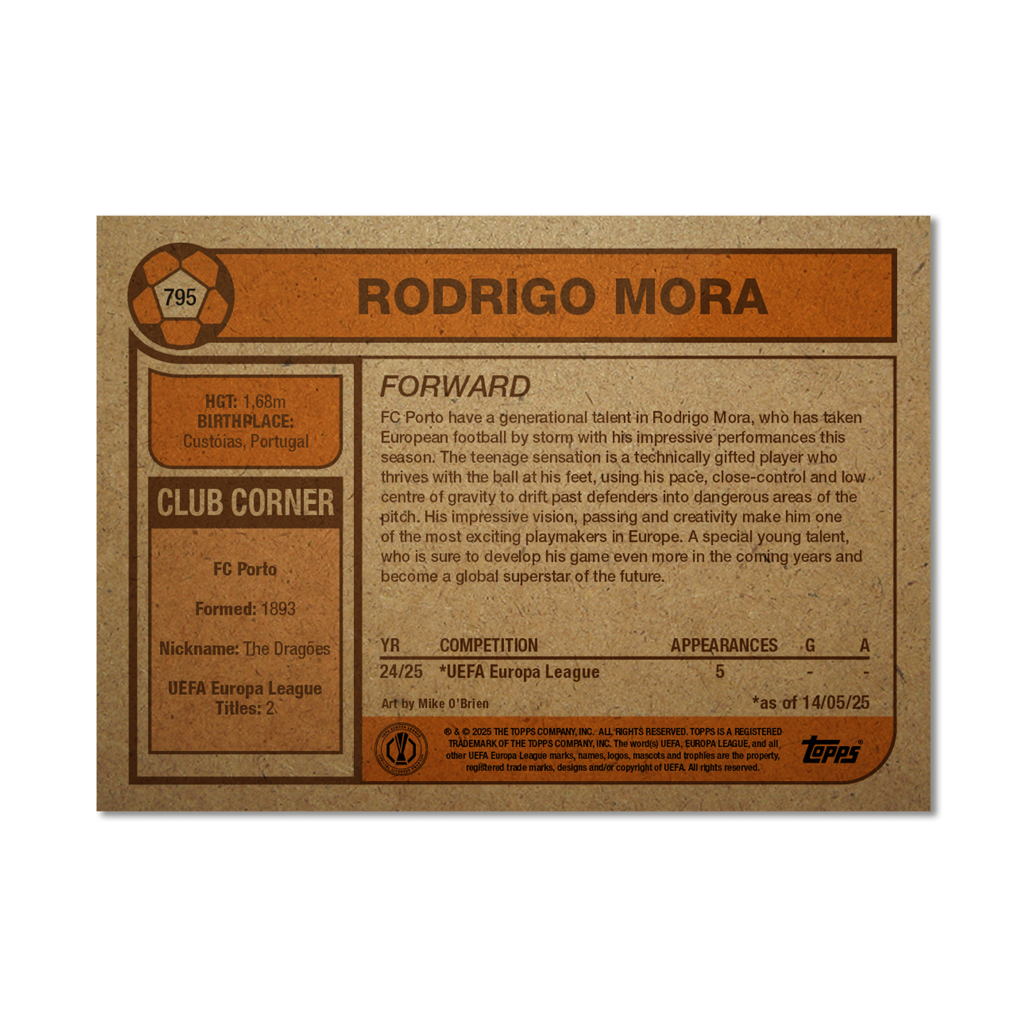 Rodrigo Mora - 2025 UCC Living Set® - Card 795 - PR: 1302