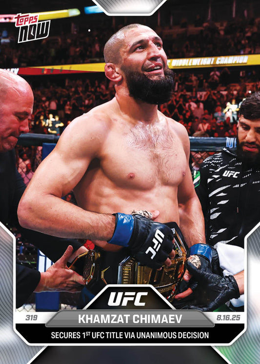 Khamzat Chimaev - 2025 UFC Topps NOW® - Card 28 - LOOK FOR AUTOS - PR: 6042