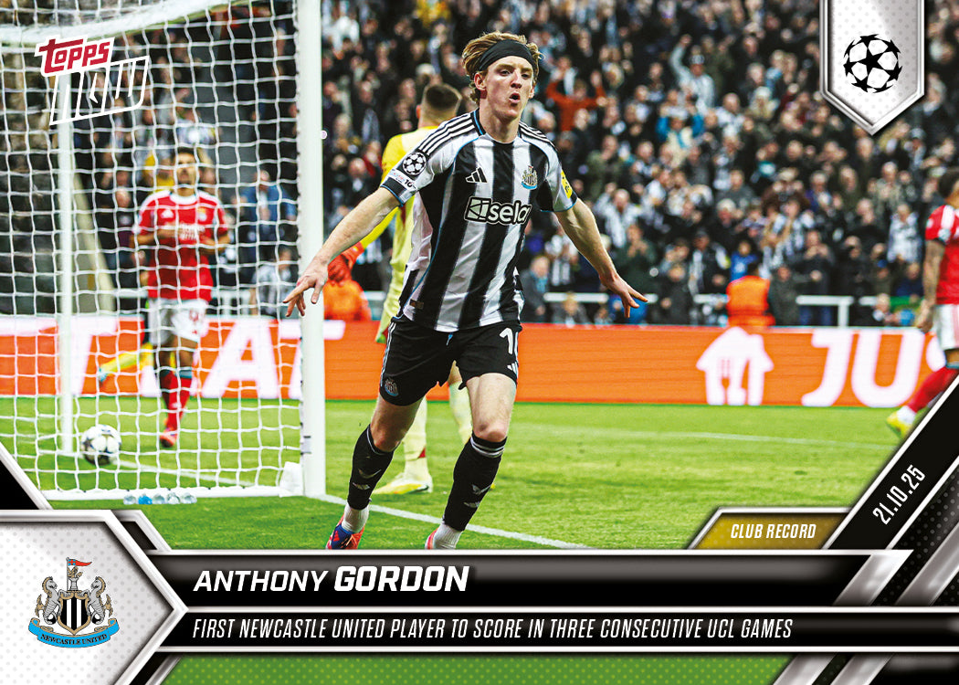 Anthony Gordon - 2025-26 UCL Topps NOW® - Card 35 - PR: 294