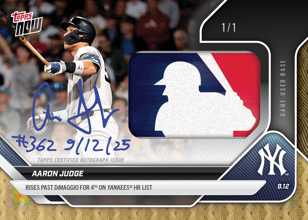 Aaron Judge - 2025 MLB Topps NOW® - Card 697 - LOOK FOR RELICS OR AUTO-RELIC - PR: 13765