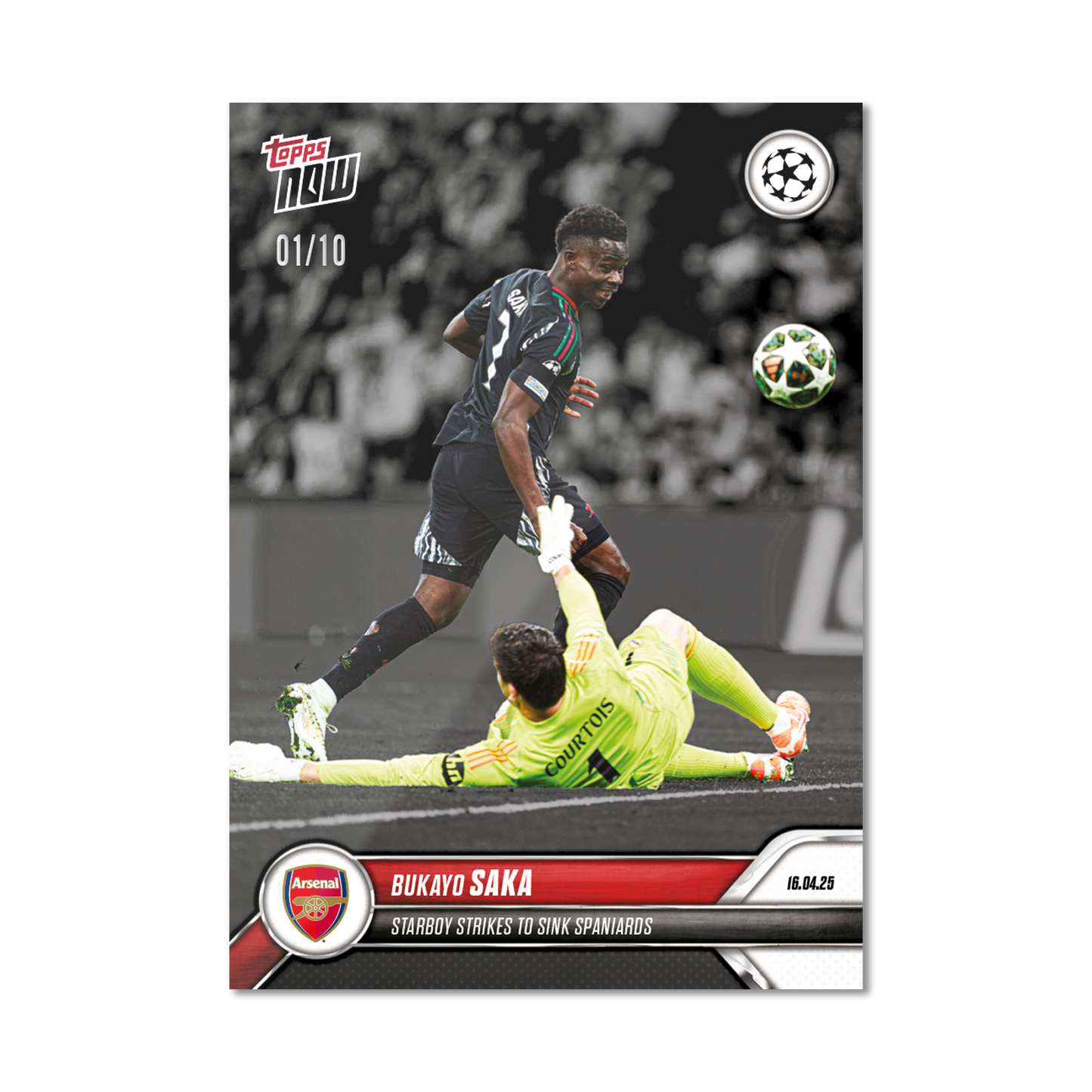 Bukayo Saka - 2024-25 UCL Topps NOW® - Card 145 - PR: 994