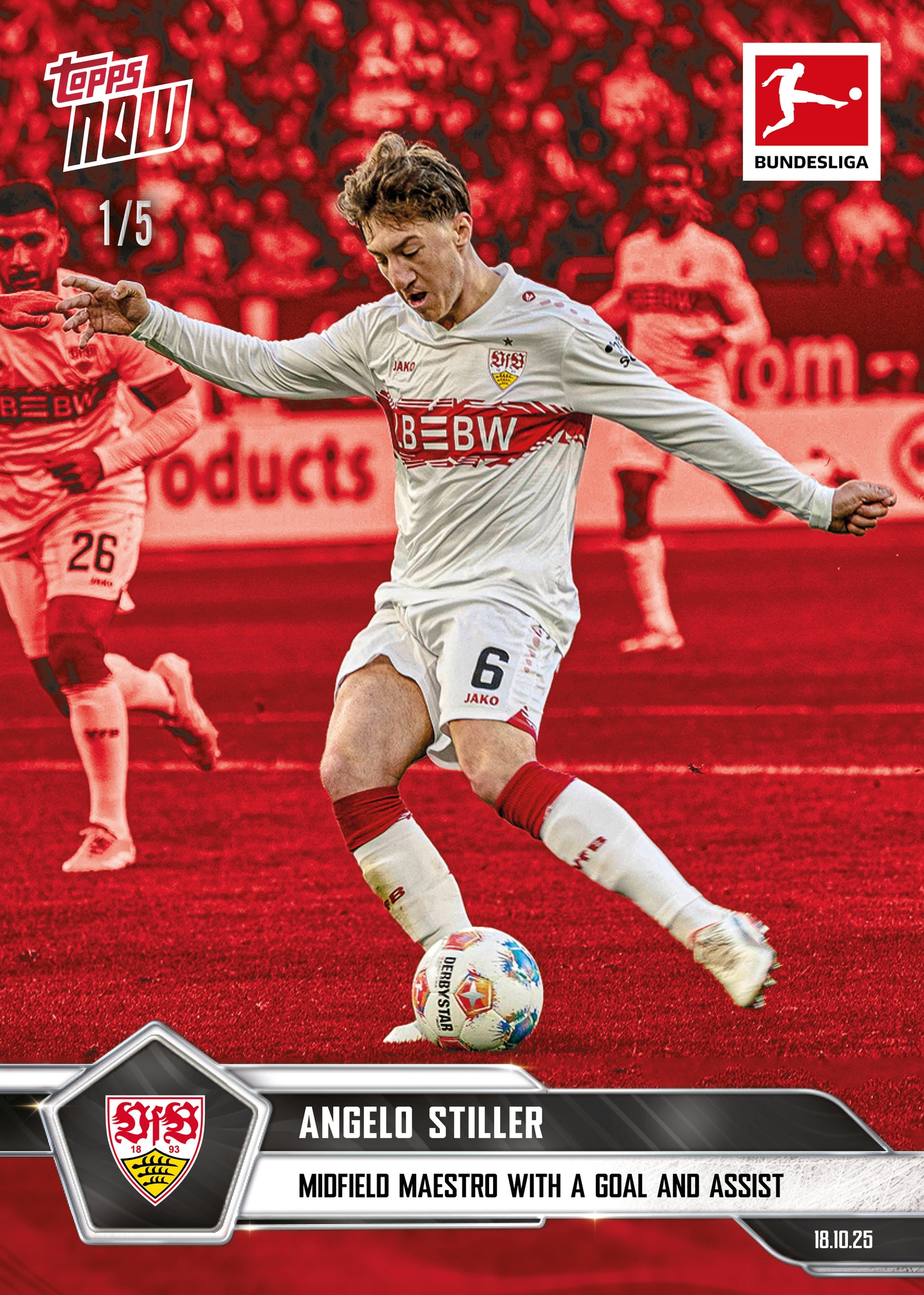 Angelo Stiller - 2025-26 Bundesliga Topps NOW® - Card 45 - PR: 188