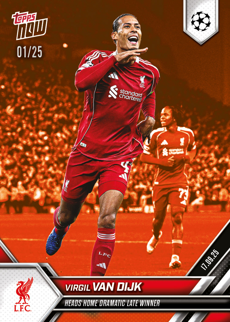 Virgil van Dijk - 2025-26 UCL Topps NOW® - Card 15 - PR: 585