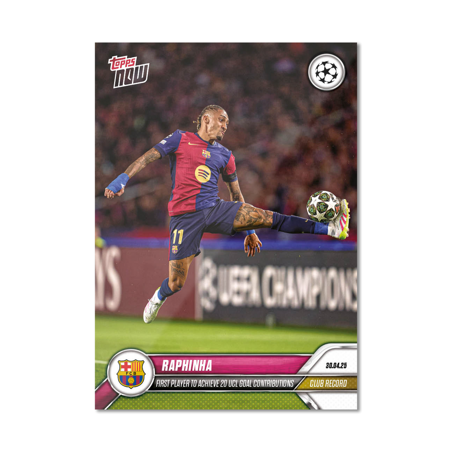 Raphinha - 2024-25 UCL Topps NOW® - Card 147 - PR: 856