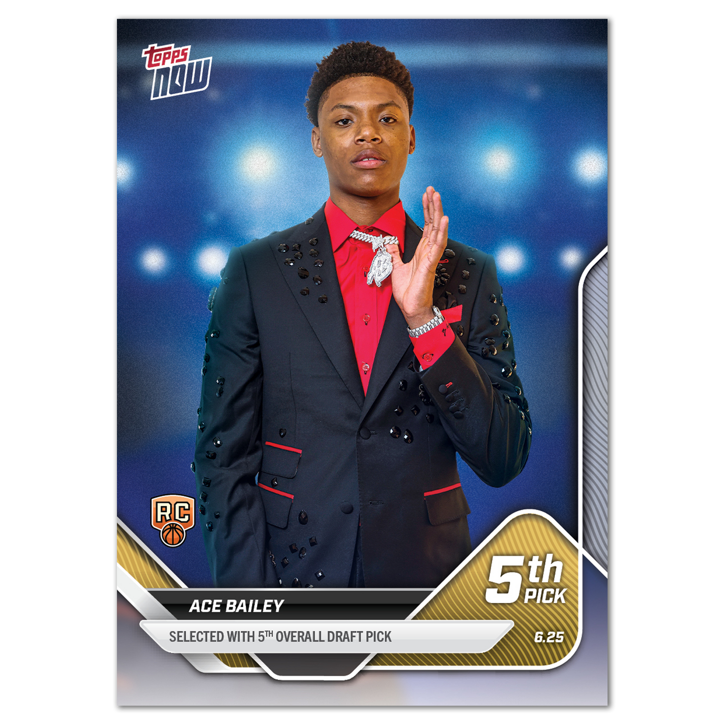 Ace Bailey - 2025 Topps NOW® Basketball - Card D5 - LOOK FOR AUTOS - PR: 3859