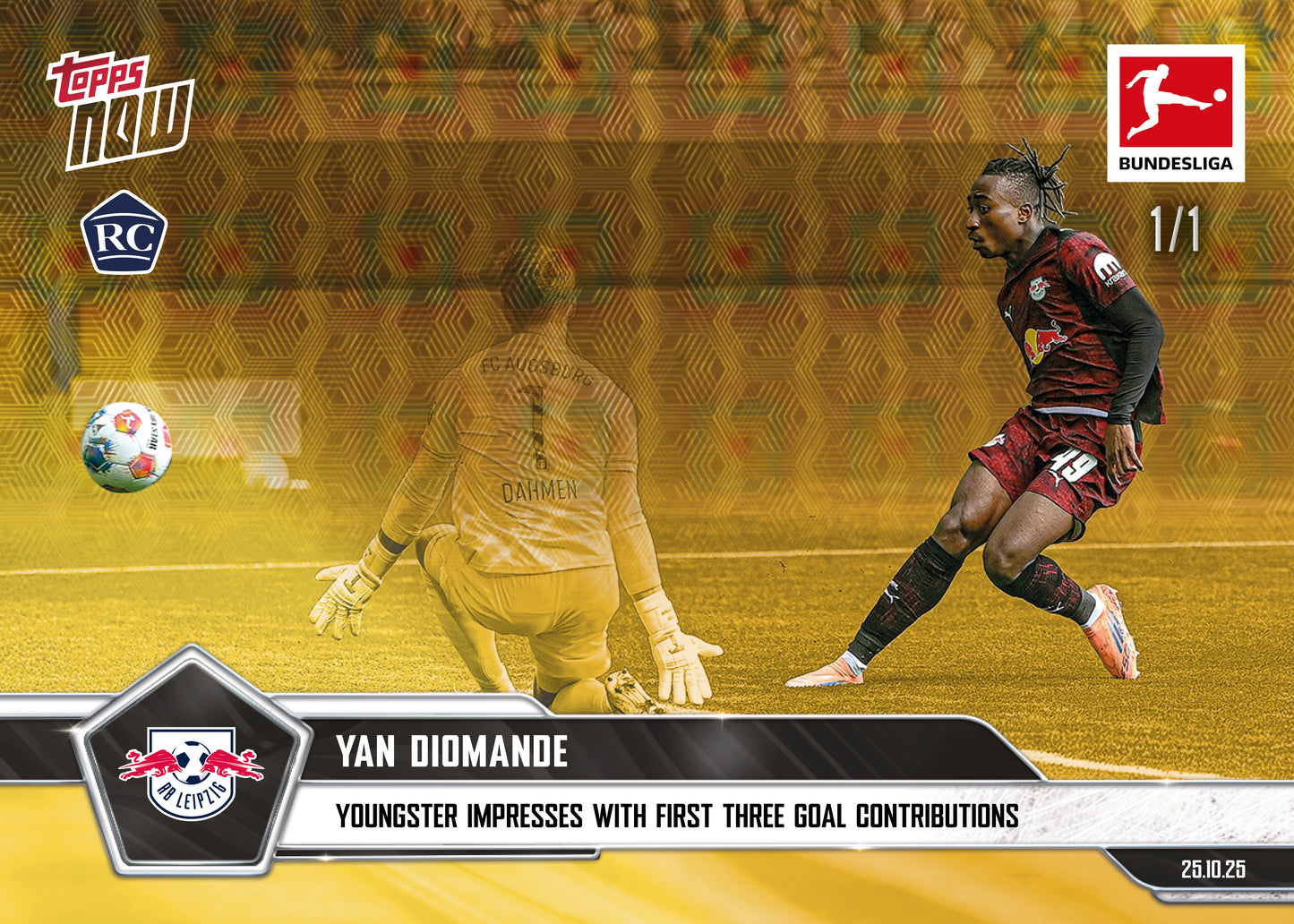 Yan Diomande - 2025-26 Bundesliga Topps NOW® - Card 49 - PR: 783