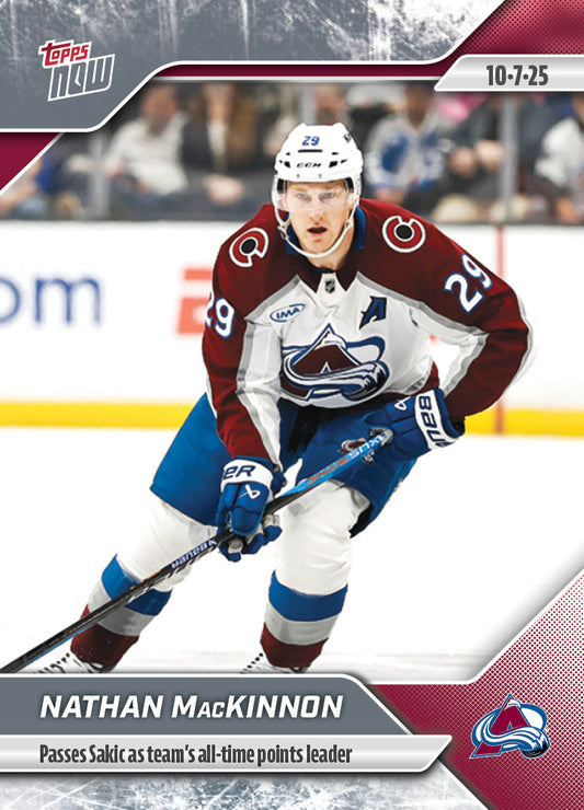 Nathan MacKinnon - 2025-26 NHL Topps NOW® - Sticker # 2 Pack - PR: 225