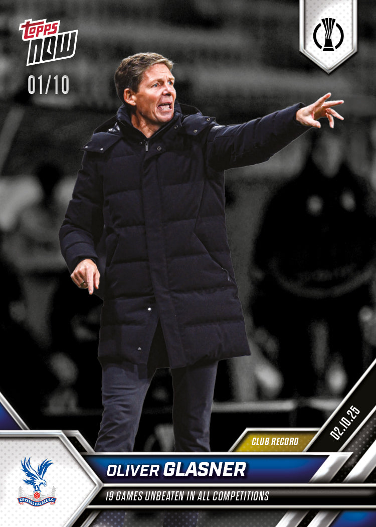 Oliver Glasner - 2025-26 UECL Topps NOW® - Card 1 - PR: 224