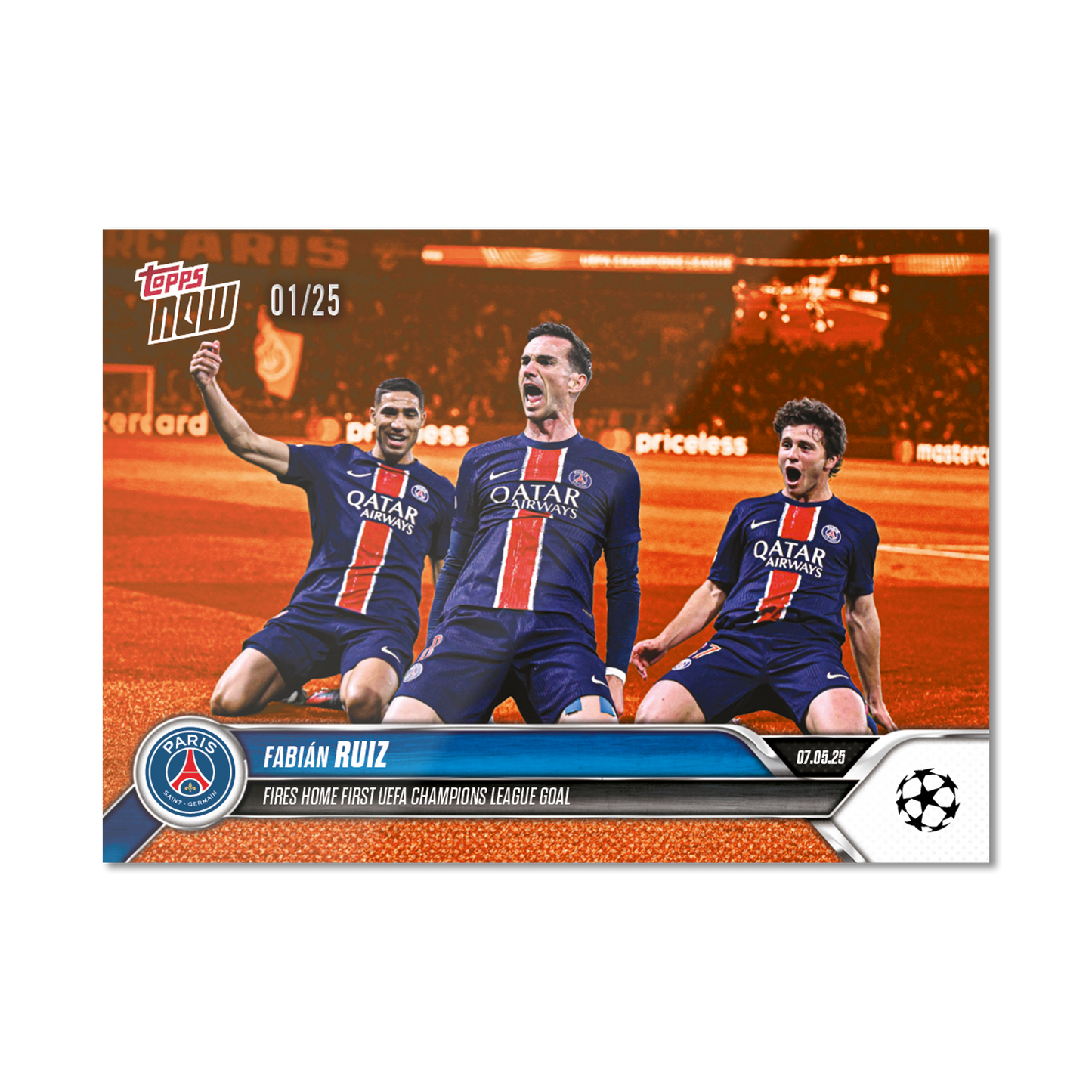 Fabián Ruiz - 2024-25 UCL Topps NOW® - Card 155 - PR: 143