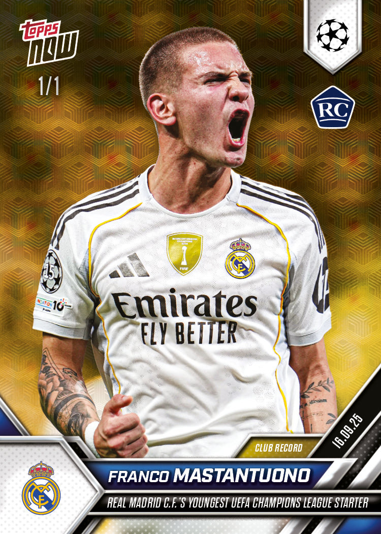 Franco Mastantuono - 2025-26 UCL Topps NOW® Card 7 - PR: 4205