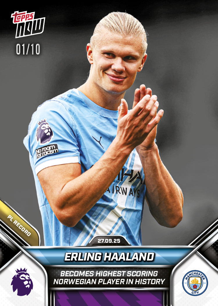 Erling Haaland - 2025-26 Premier League Topps NOW® - Card 27 - PR: 1315