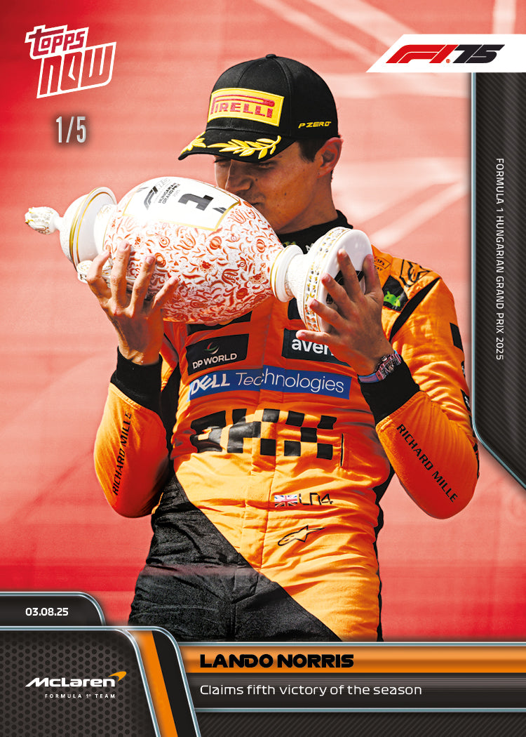 Lando Norris - 2025 Formula 1® Topps NOW® - Card 55 - PR: 2493