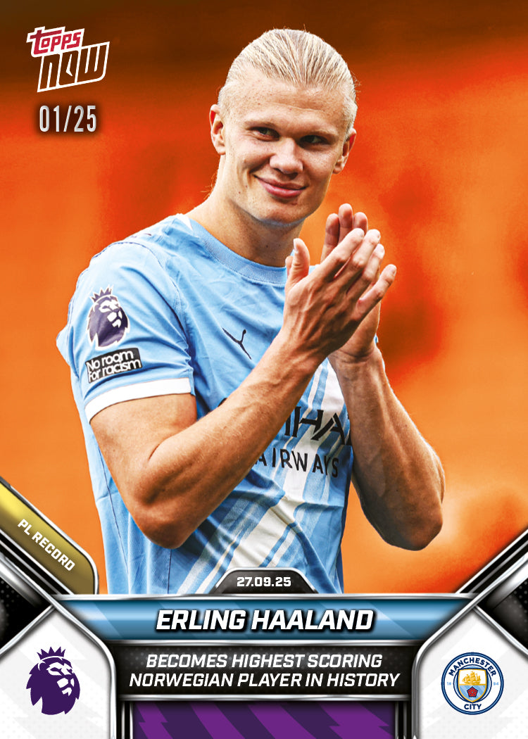 Erling Haaland - 2025-26 Premier League Topps NOW® - Card 27 - PR: 1315