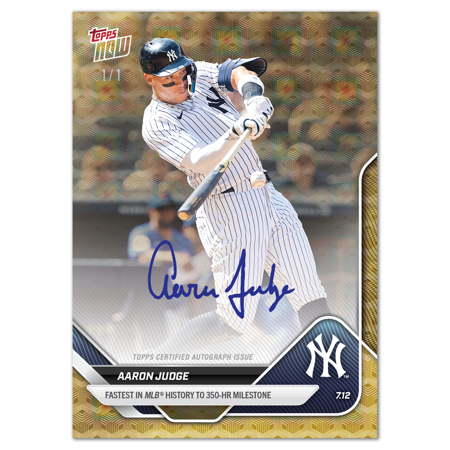 Aaron Judge - 2025 MLB Topps NOW® - Card 416 - LOOK FOR AUTOS - PR: 16,838