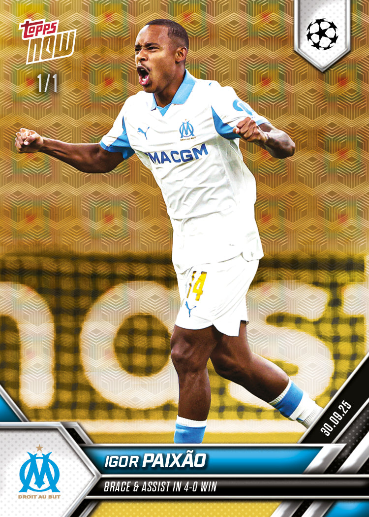 Igor Paixão - 2025-26 UCL Topps NOW® - Card 26 - PR: 133